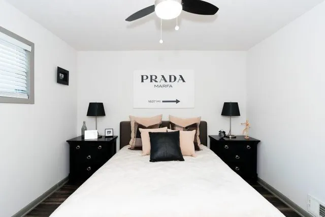 a bed room with a bed