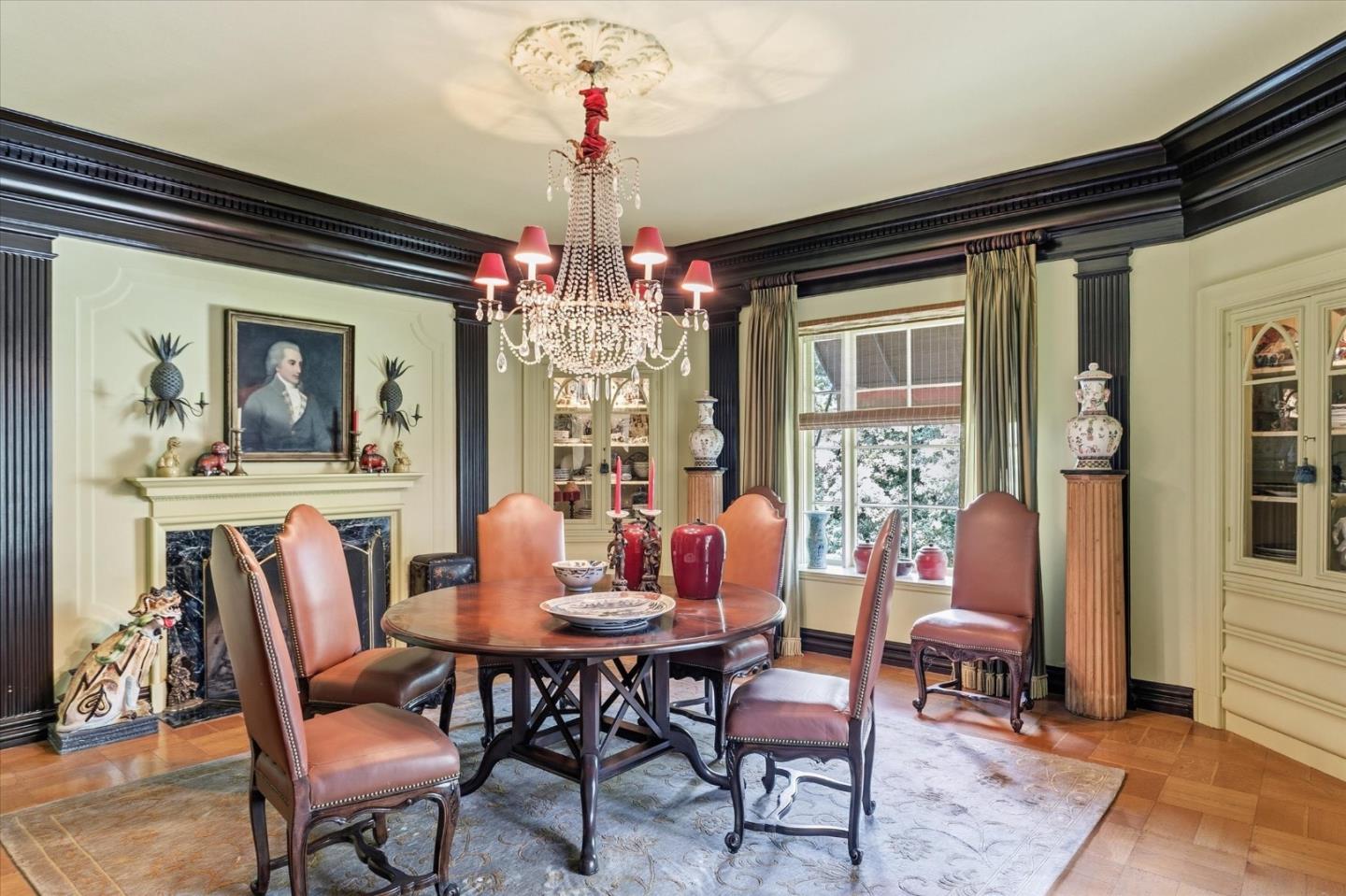 18000 Overlook Road Los Gatos, CA 95030 - Photo 32 of 78 a view of a dining room with furniture wooden floor and chandelier