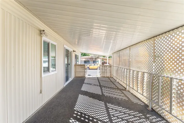 a view of a house with a patio