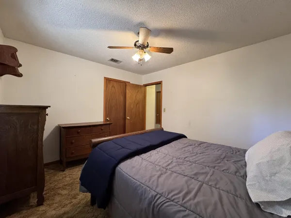 an empty room with a workbench