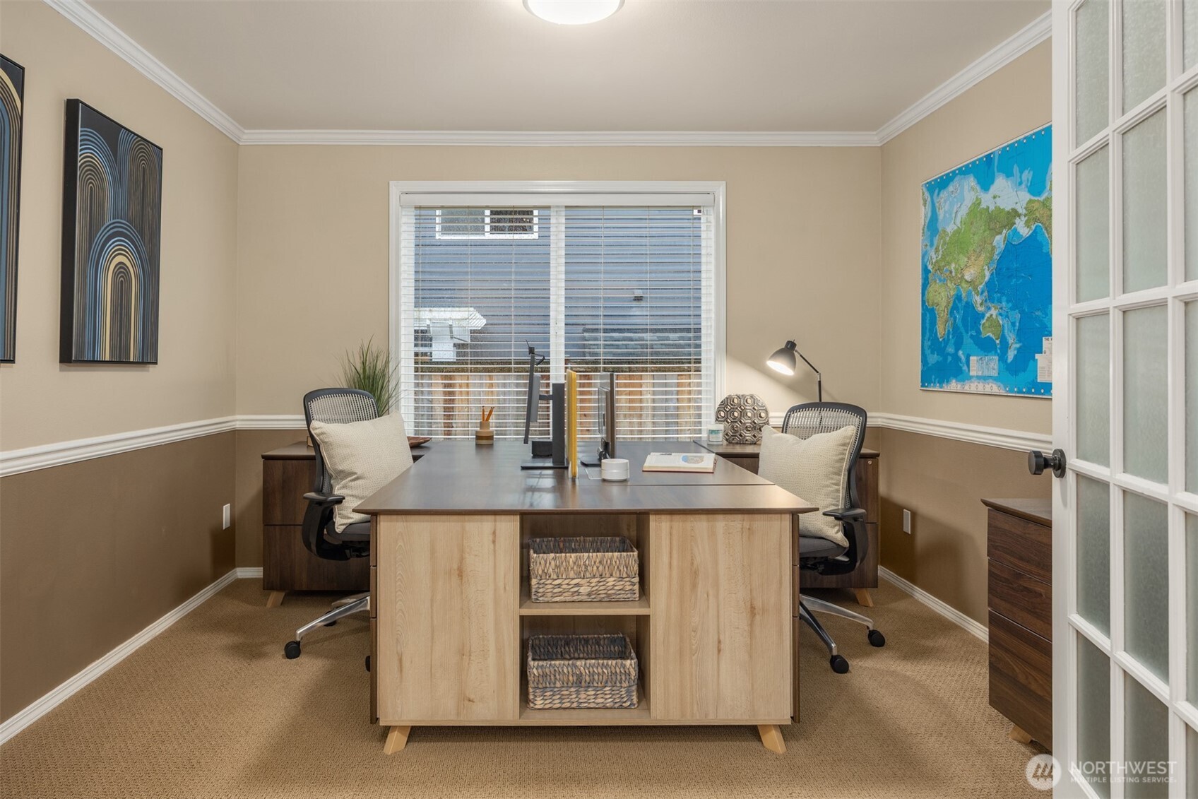 2714 182nd Place Southeast Bothell, WA 98012 - Photo 16 of 36 a view of a workspace with furniture and a window