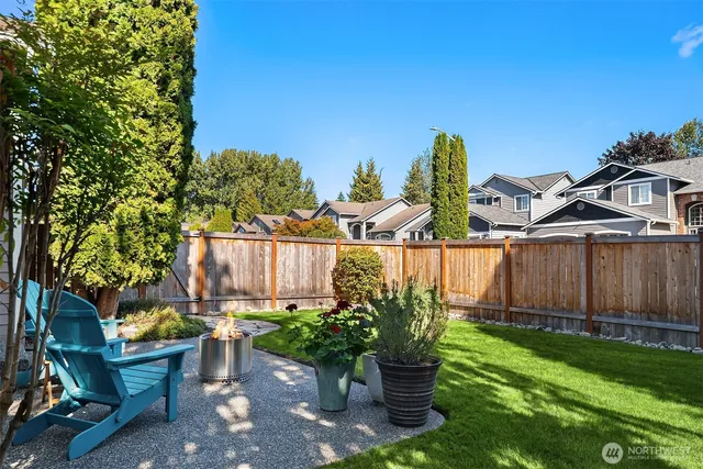 a view of a backyard with plants