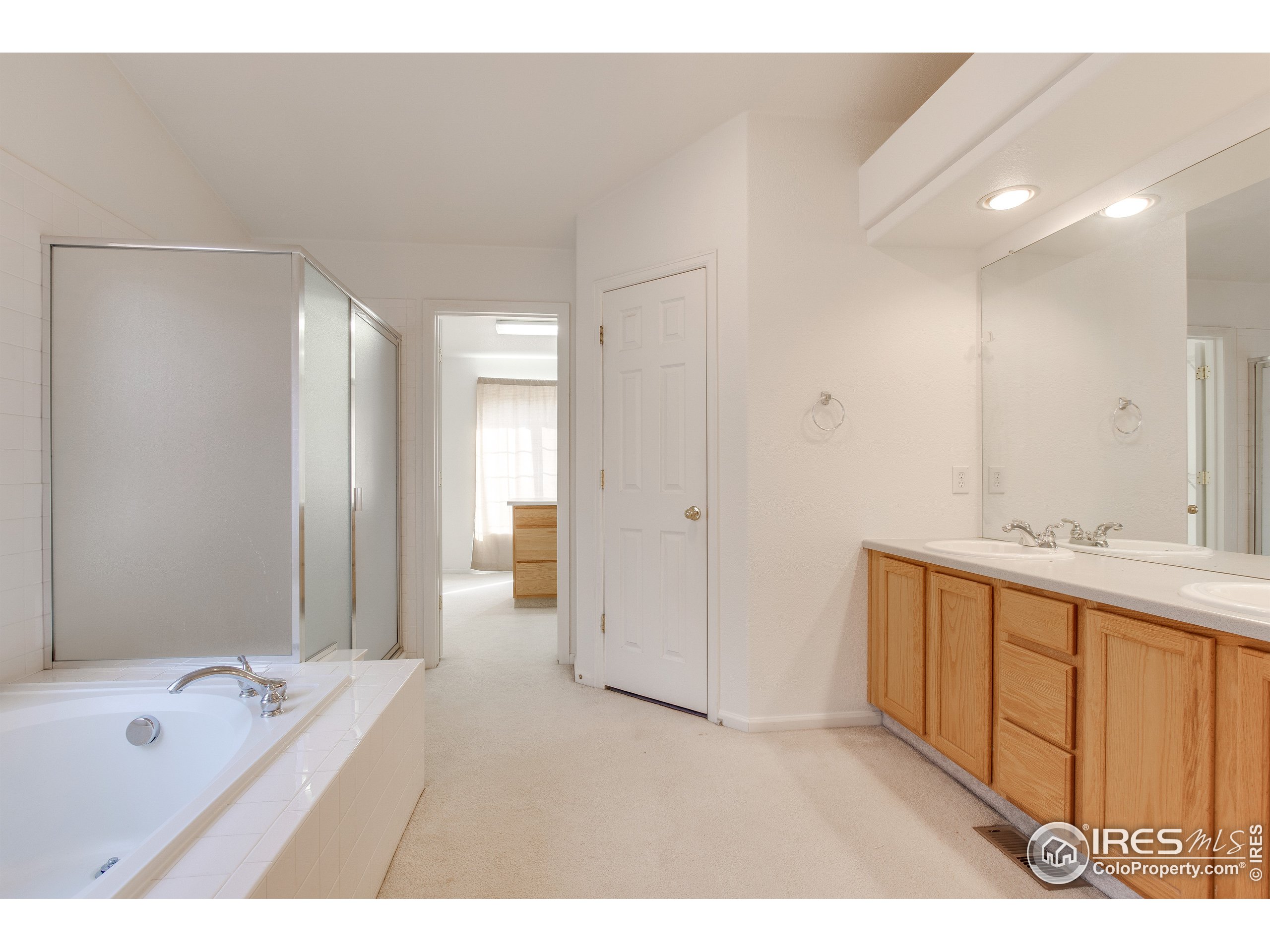 6808 Silverleaf Avenue Firestone, CO 80504 - Photo 23 of 40 a bathroom with a tub sink and mirror