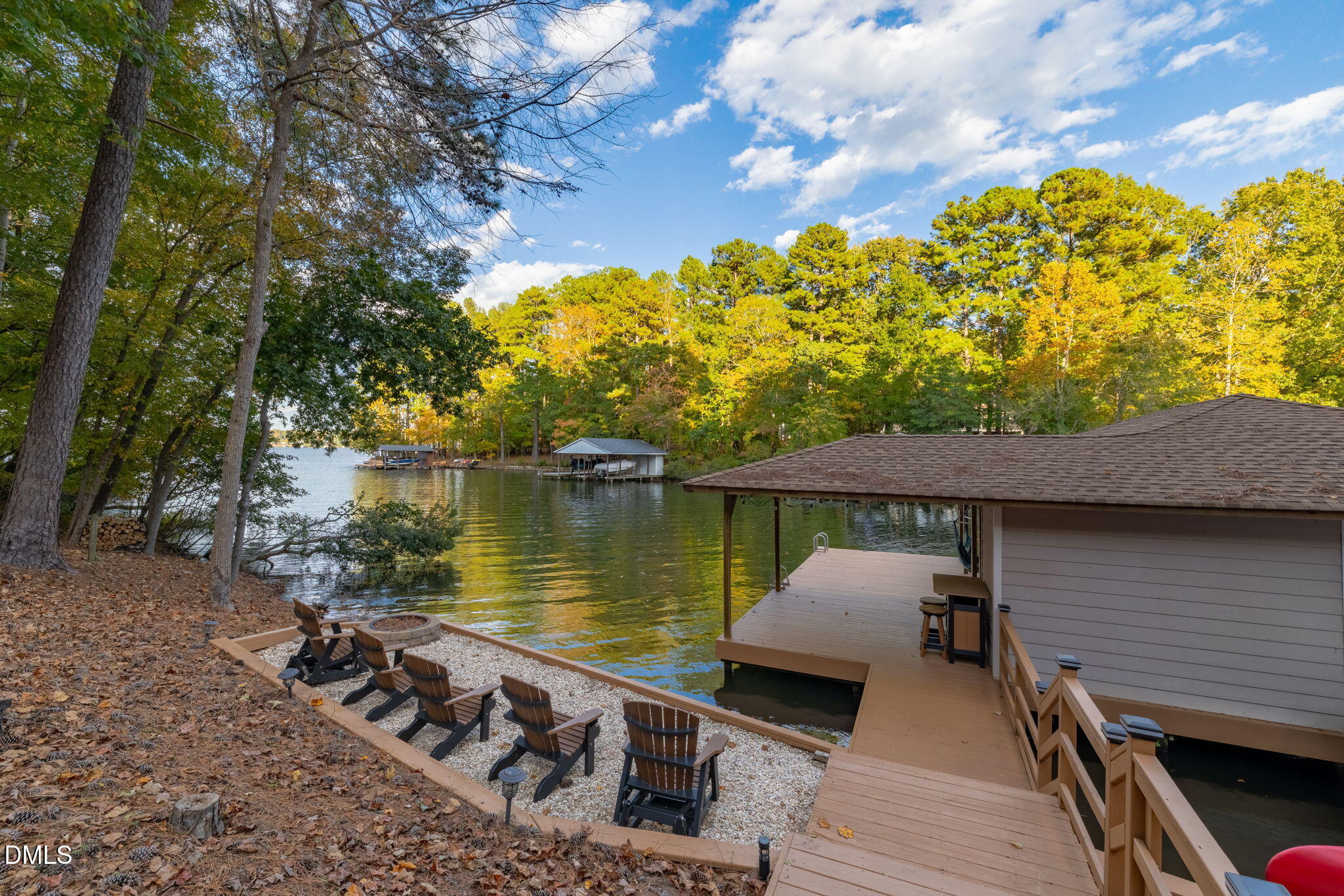 140 Breezewood Road Boydton, VA 23917 - Photo 71 of 87 a view of a wooden deck and lake