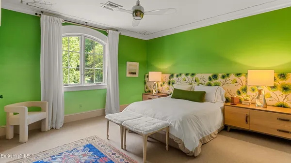 a room with gym equipment and a mirror