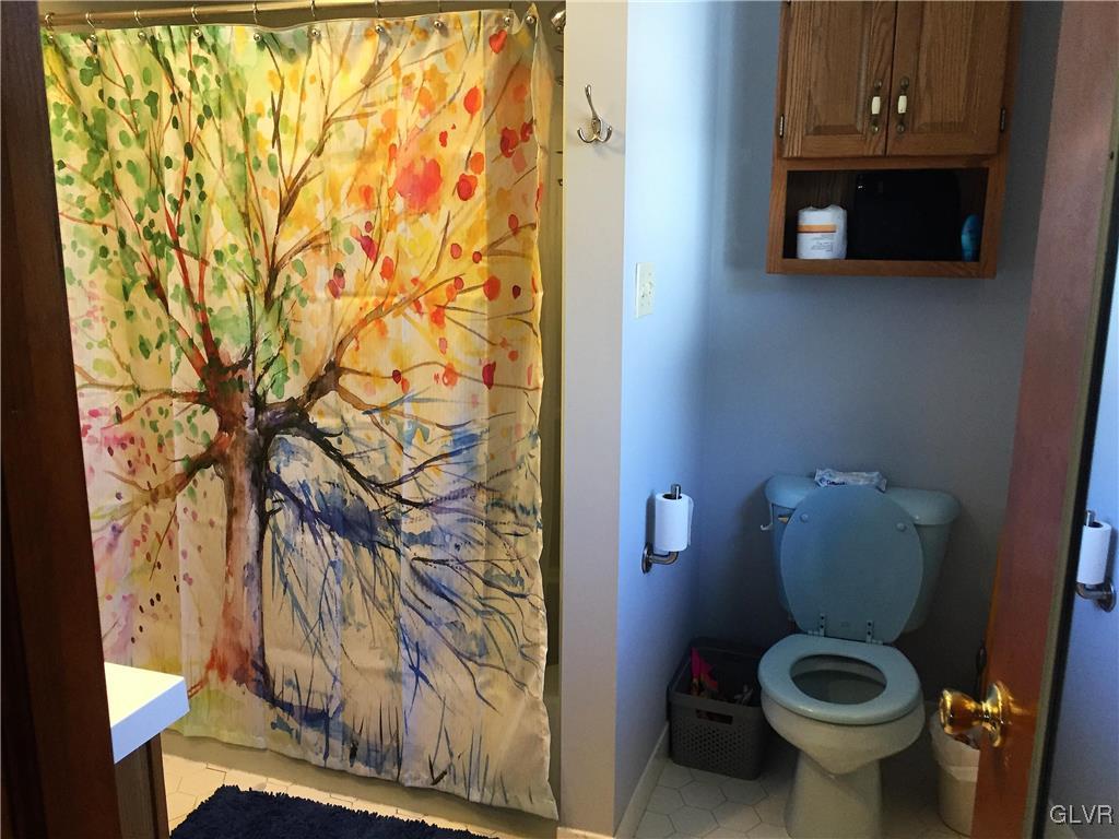 1195 Smith Gap Road Bath, PA 18014 - Photo 11 of 18 a bathroom with a toilet and a shower curtain