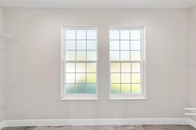 an empty room with a window