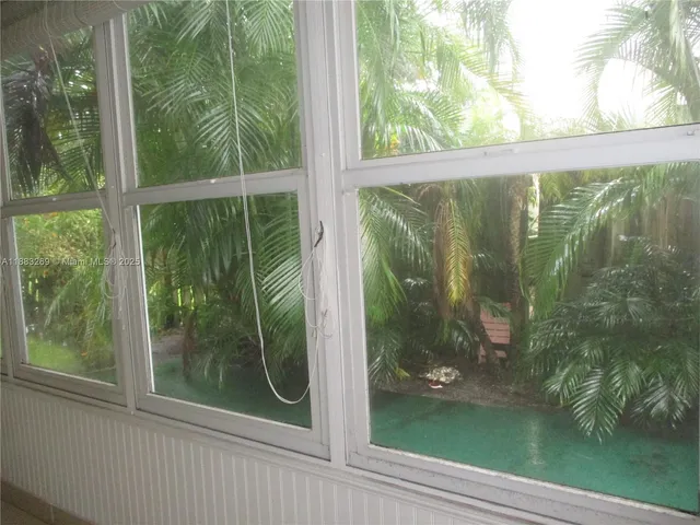 a view of a glass door