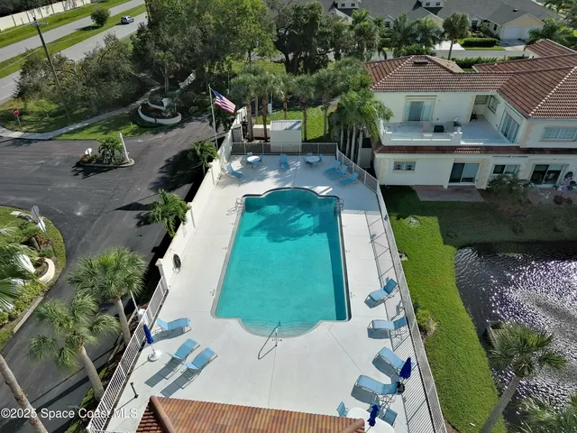 an aerial view of a house
