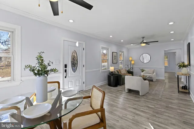 a living room with furniture