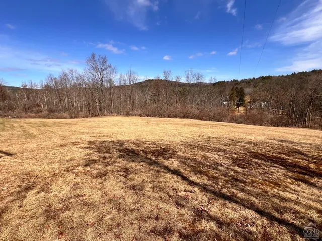 a view of an outdoor space with mountain view in back