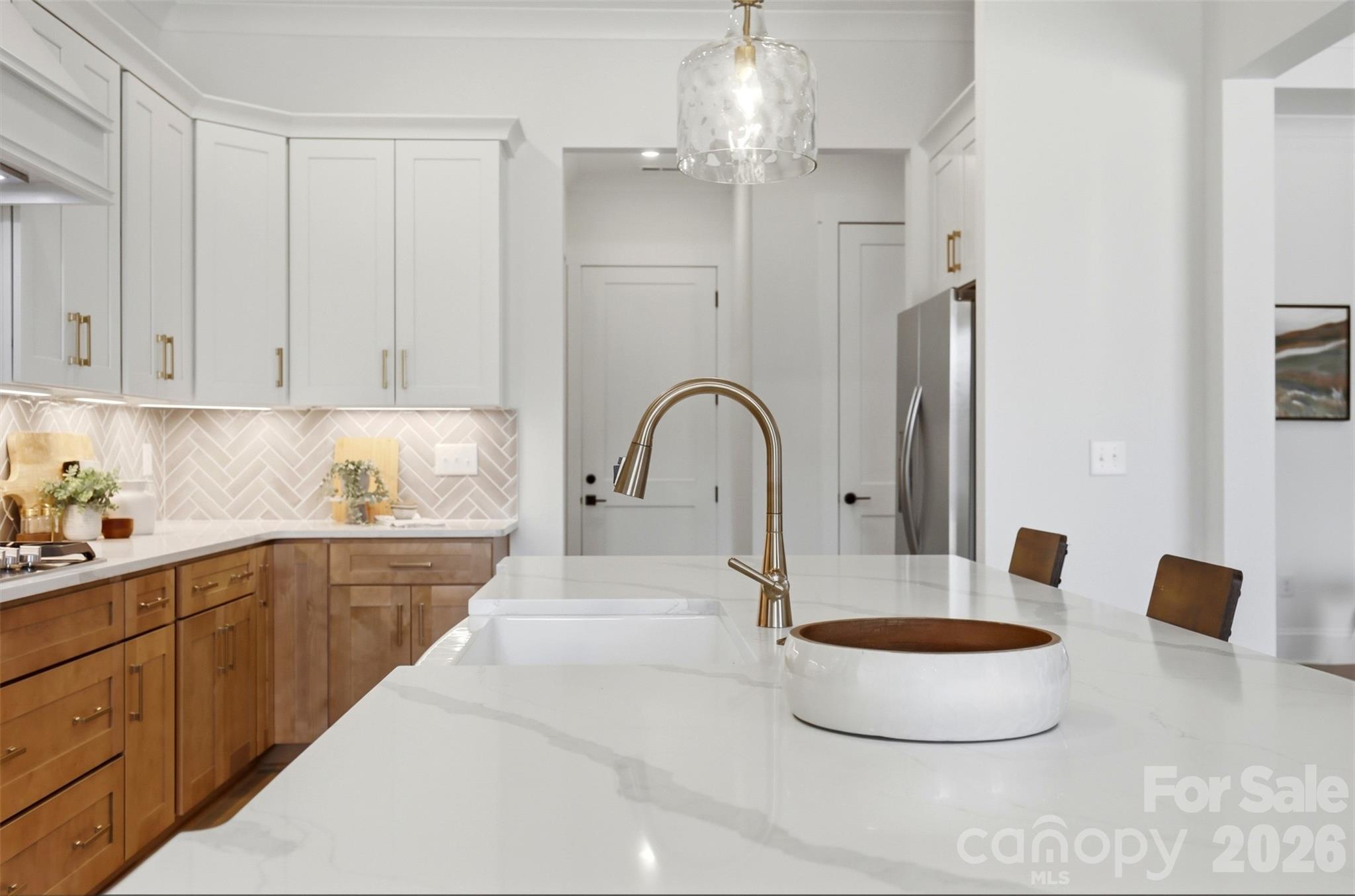 4748 Polk Ford Road Stanfield, NC 28163 - Photo 17 of 47 a large white kitchen with a large window
