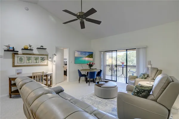 a living room with furniture