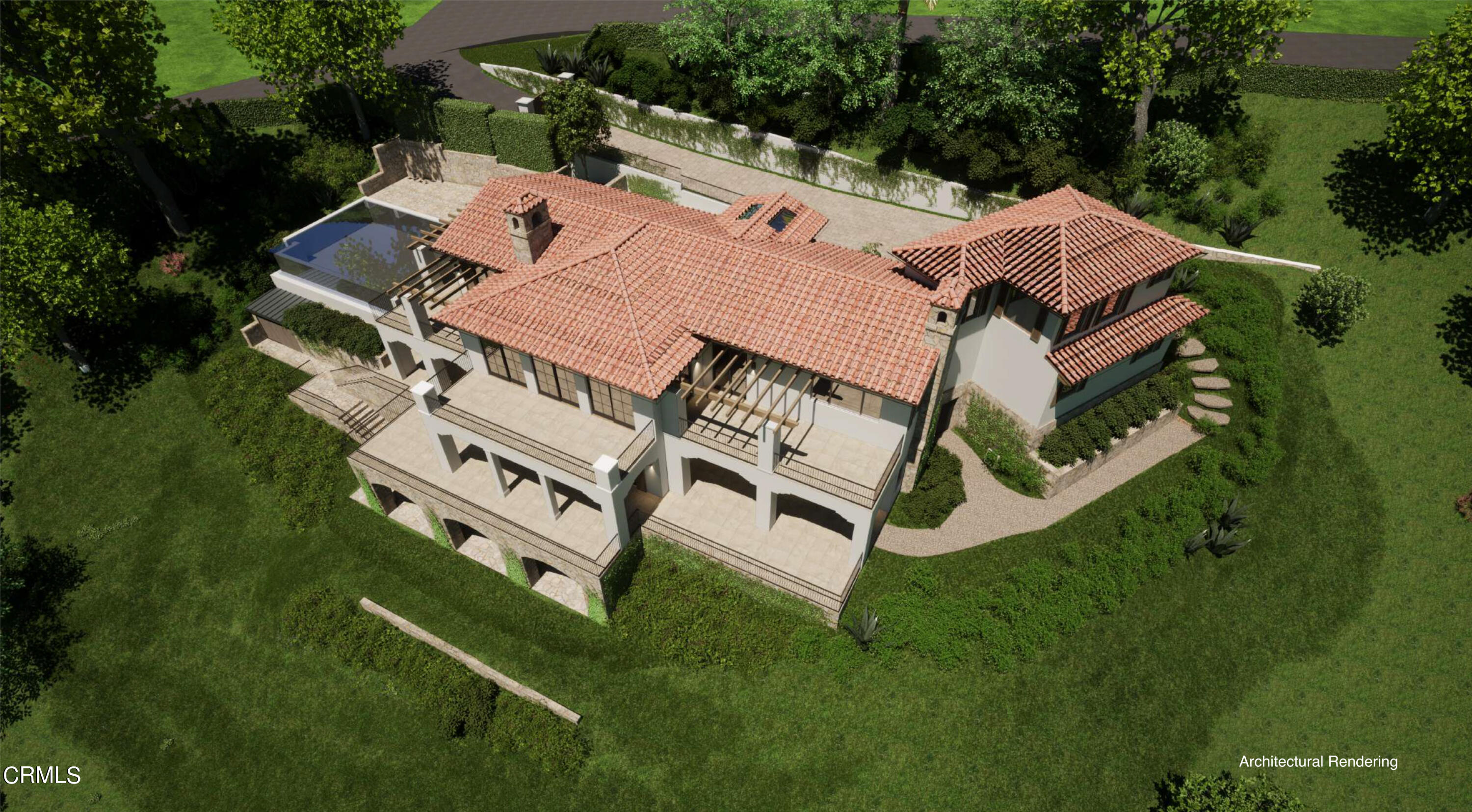 2108 Gibraltar Road Santa Barbara, CA 93105 - Photo 8 of 16 an aerial view of residential house with outdoor space and trees