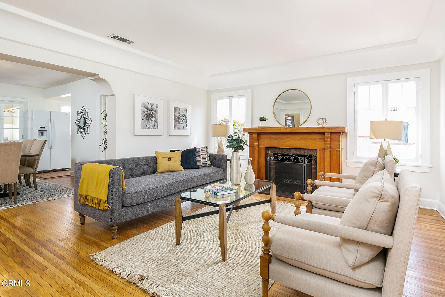 2023 Queensberry Road Pasadena, CA 91104 - Photo 8 of 26 a living room with furniture a fireplace and a table