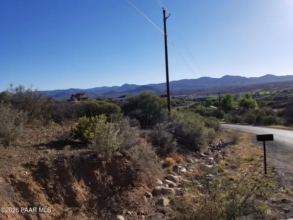 a view of an outdoor space and mountain view