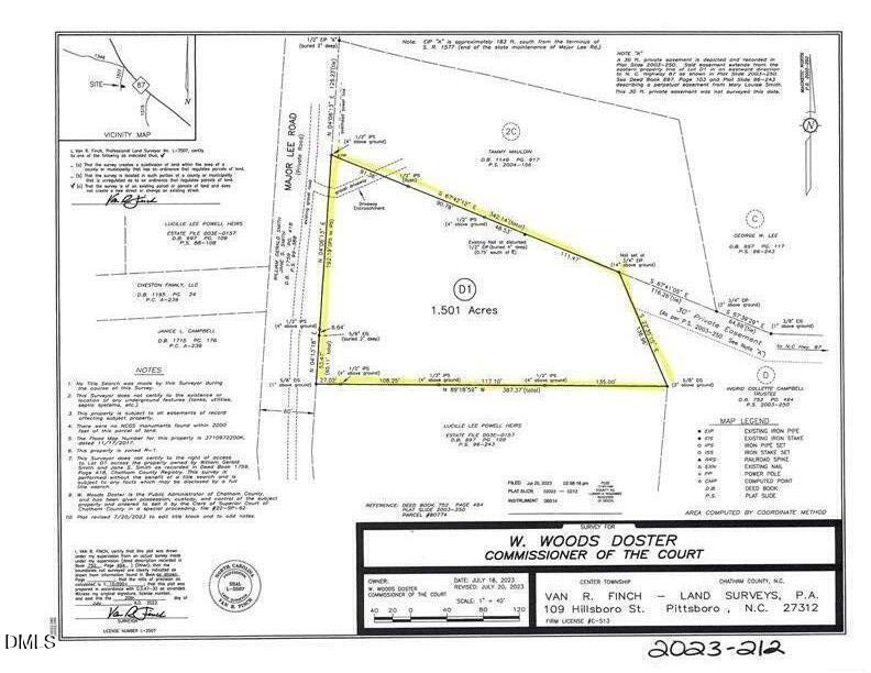 0 Major Lee Road Pittsboro, NC 27312 - Photo 4 of 7 Plat D1