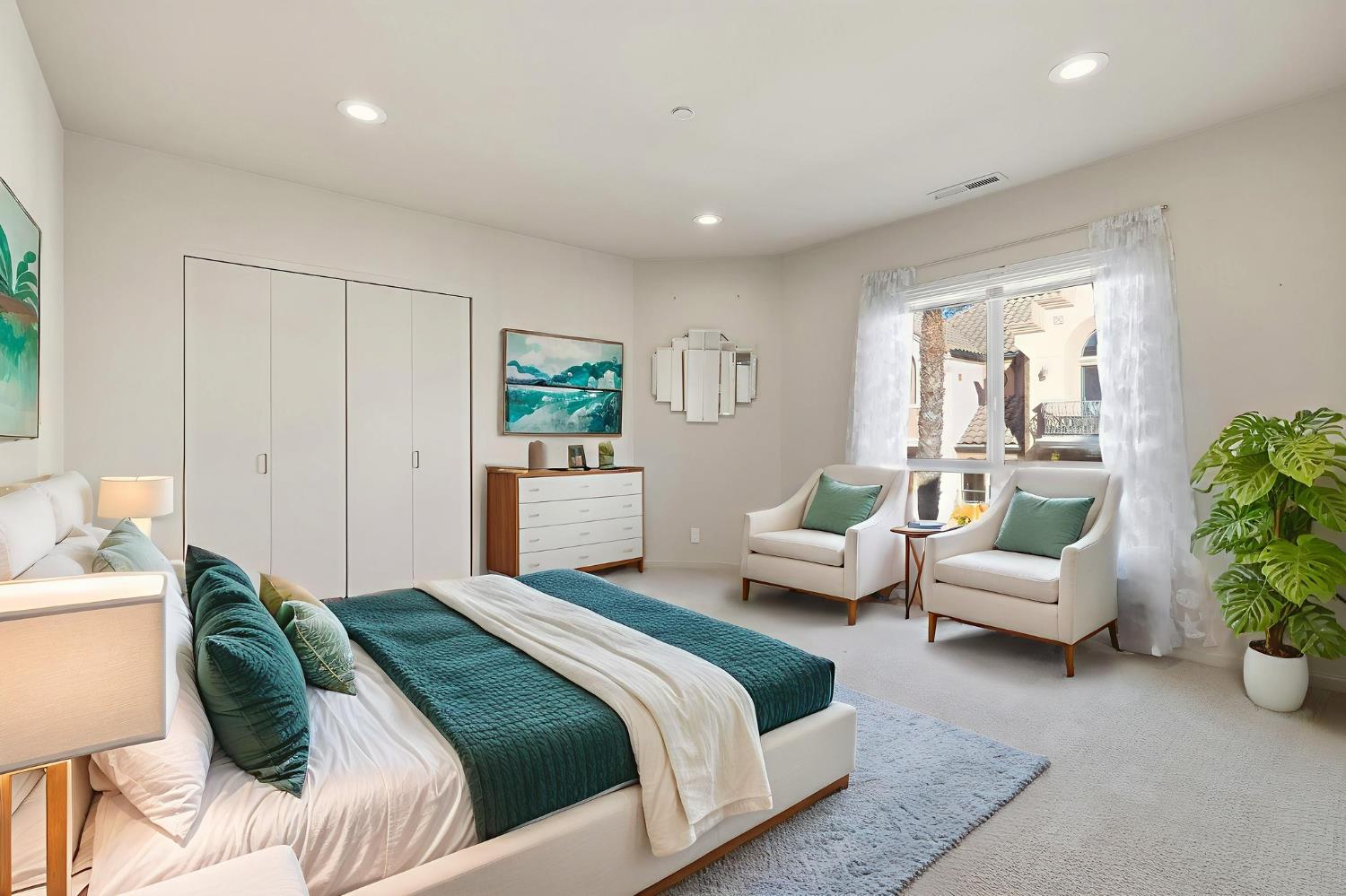 526 Second Street, Unit 301 Santa Cruz, CA 95060 - Photo 18 of 49 Bedroom 1 Light and bright and attached bath. Photo is virtually staged.