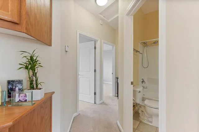 a room with window and shower