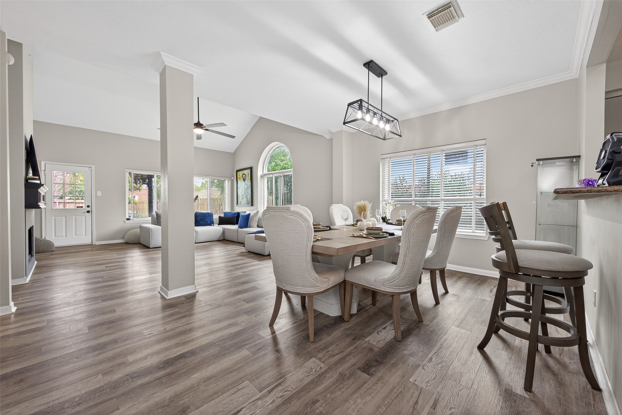 16902 Canyon Ridge Drive Spring, TX 77379 - Photo 10 of 43 a view of a dining room with furniture window and wooden floor