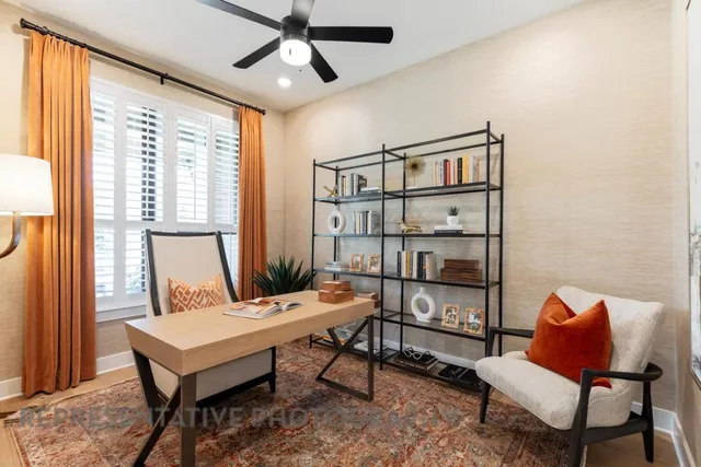 a living room with furniture