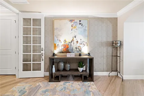 a living room with furniture