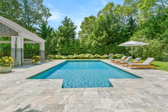 a view of swimming pool with lounge chair