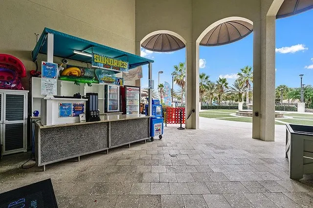 a view of a room with racks on the wall