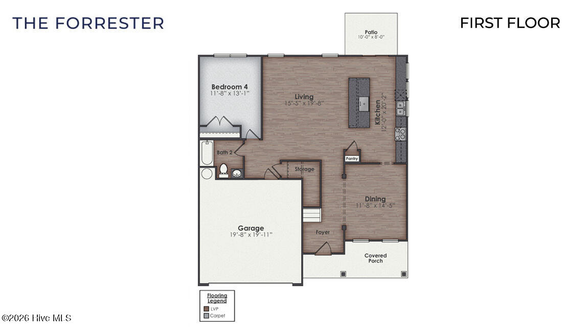 577 High Ridge Road, Unit LOT 117 Leland, NC 28451 - Photo 3 of 24 Forrester_First Floor SP_Traditions REV