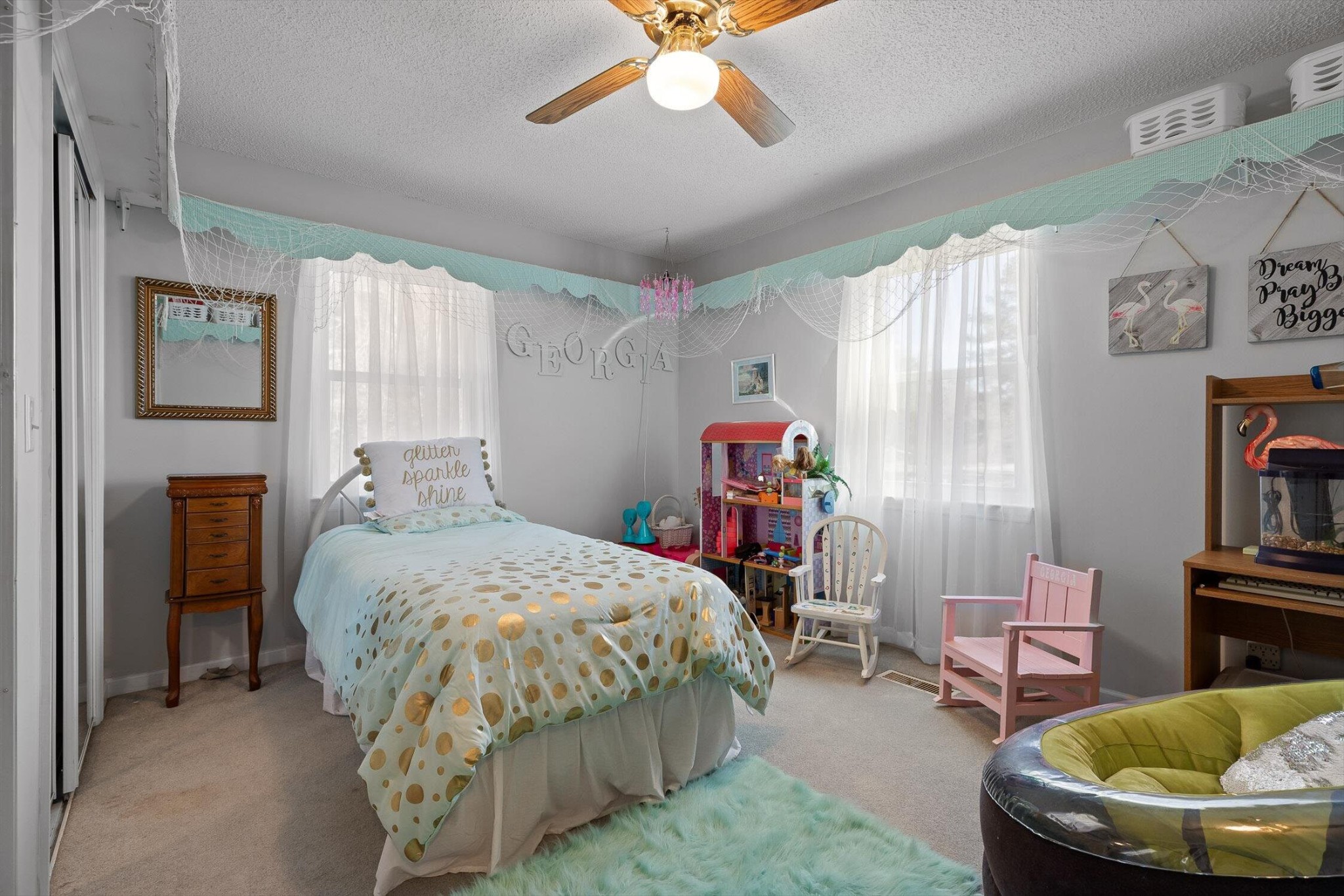 5017 McDonald Road McDonald, TN 37353 - Photo 25 of 52 a bedroom with a bed and a chandelier