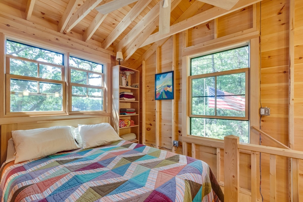 213 Ashby Road Ashburnham, MA 01430 - Photo 22 of 39 a bedroom with a bed and a large window with outer view