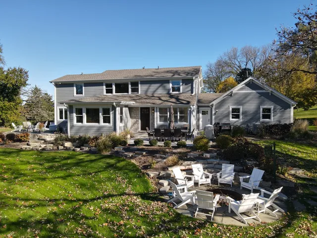 front view of a house with a garden