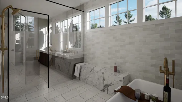 a bathroom with a granite countertop sink a toilet and shower