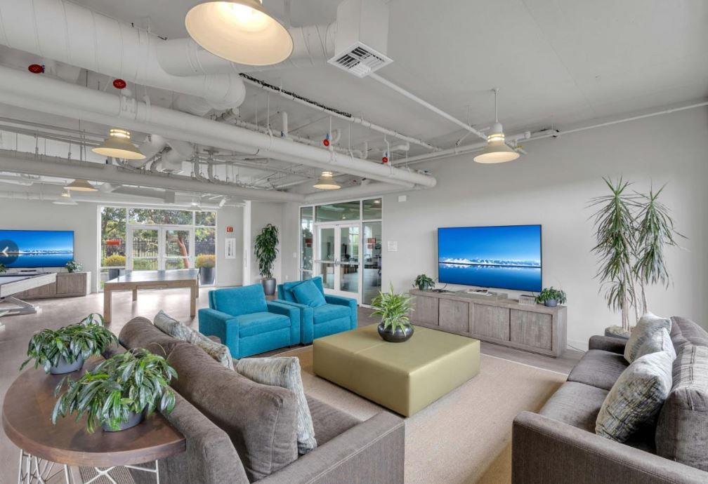 400 Mariners Island Boulevard, Unit 215 San Mateo, CA 94404 - Photo 21 of 29 a living room with furniture and a flat screen tv