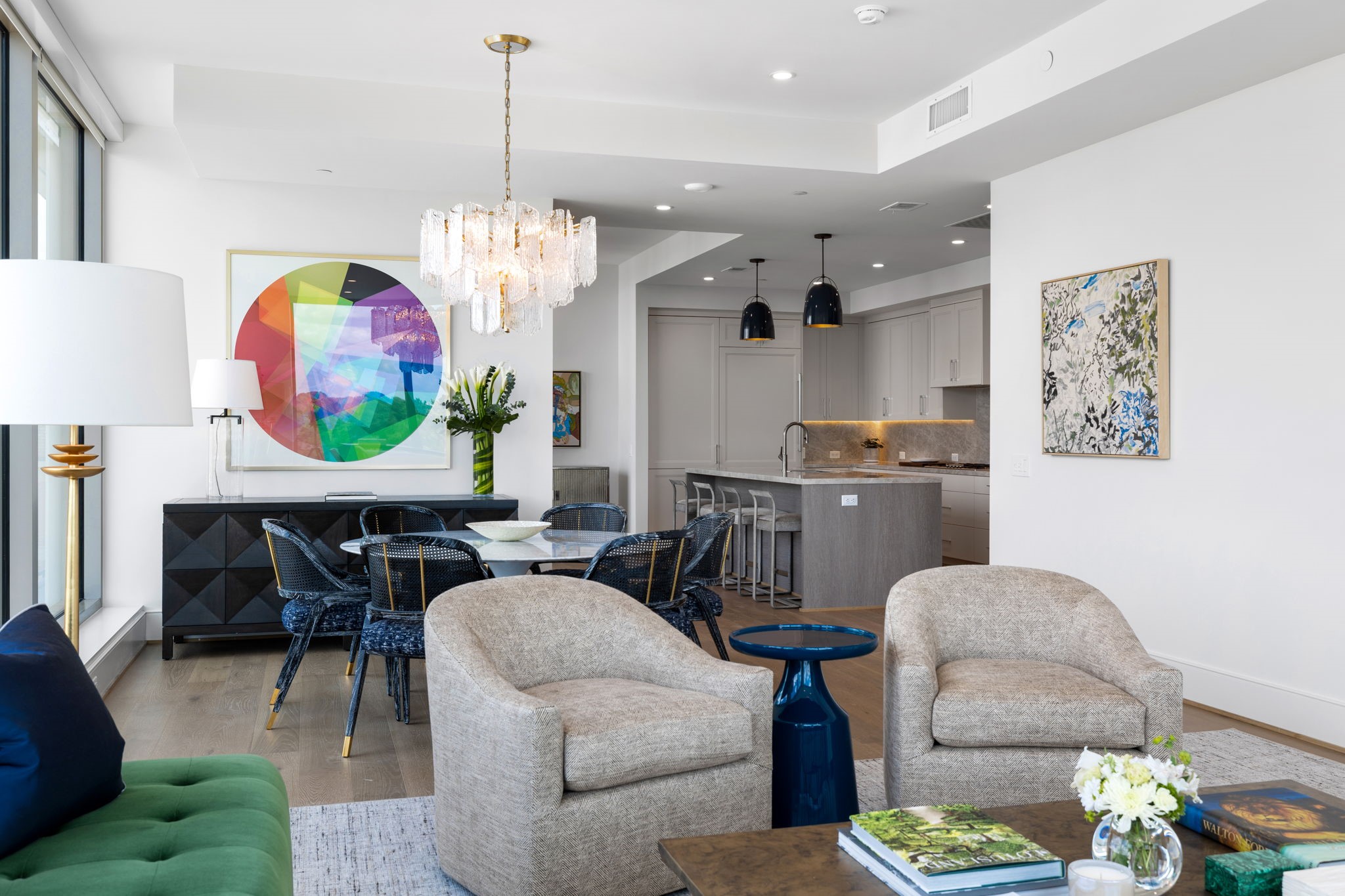 5656 San Felipe Street, Unit 1005 Houston, TX 77056 - Photo 32 of 33 Enjoy the ease of modern living with this beautifully designed open floor plan that effortlessly blends the dining and living areas.