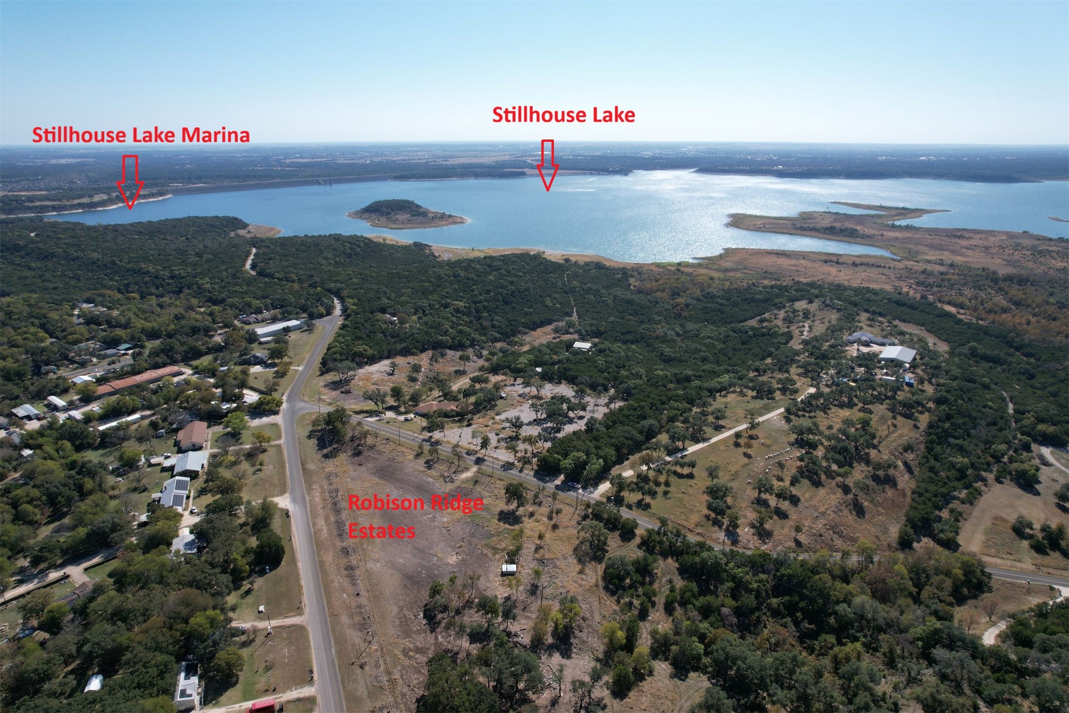 Tbd Long Bow Road Belton, TX 76513 - Photo 1 of 9 Aerial overview of property's location and Stillhouse Lake