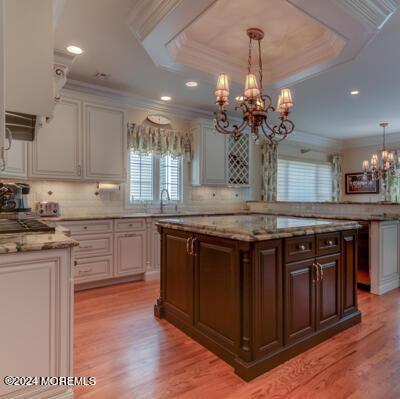 513 Mercer Avenue Spring Lake, NJ 07762 - Photo 23 of 53 a kitchen with kitchen island granite countertop a sink cabinets and wooden floor