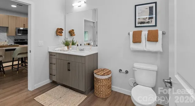 a bathroom with a toilet a sink and mirror