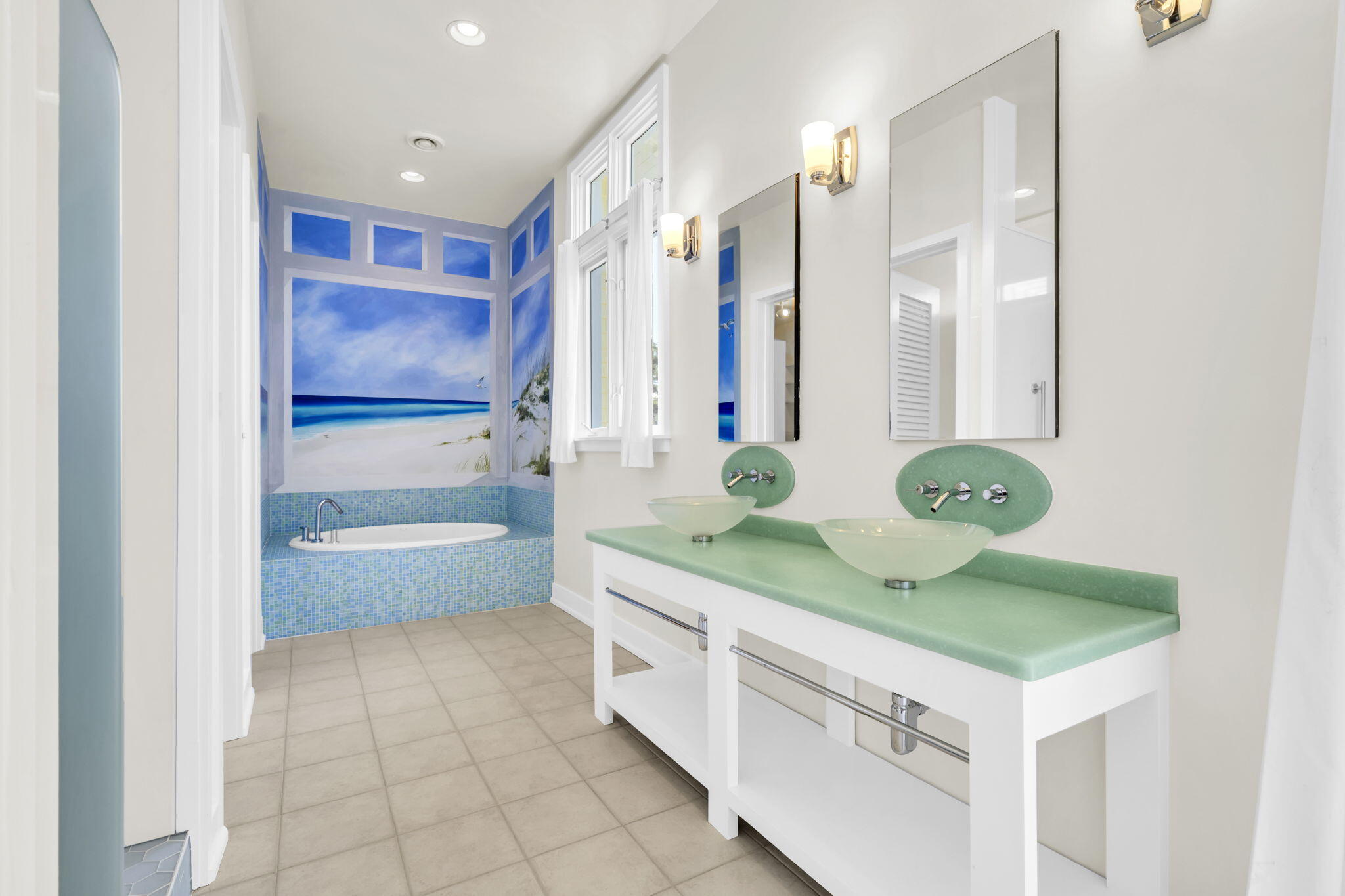 286 Forest Street Santa Rosa Beach, FL 32459 - Photo 31 of 68 a bathroom with a tub sink and mirror