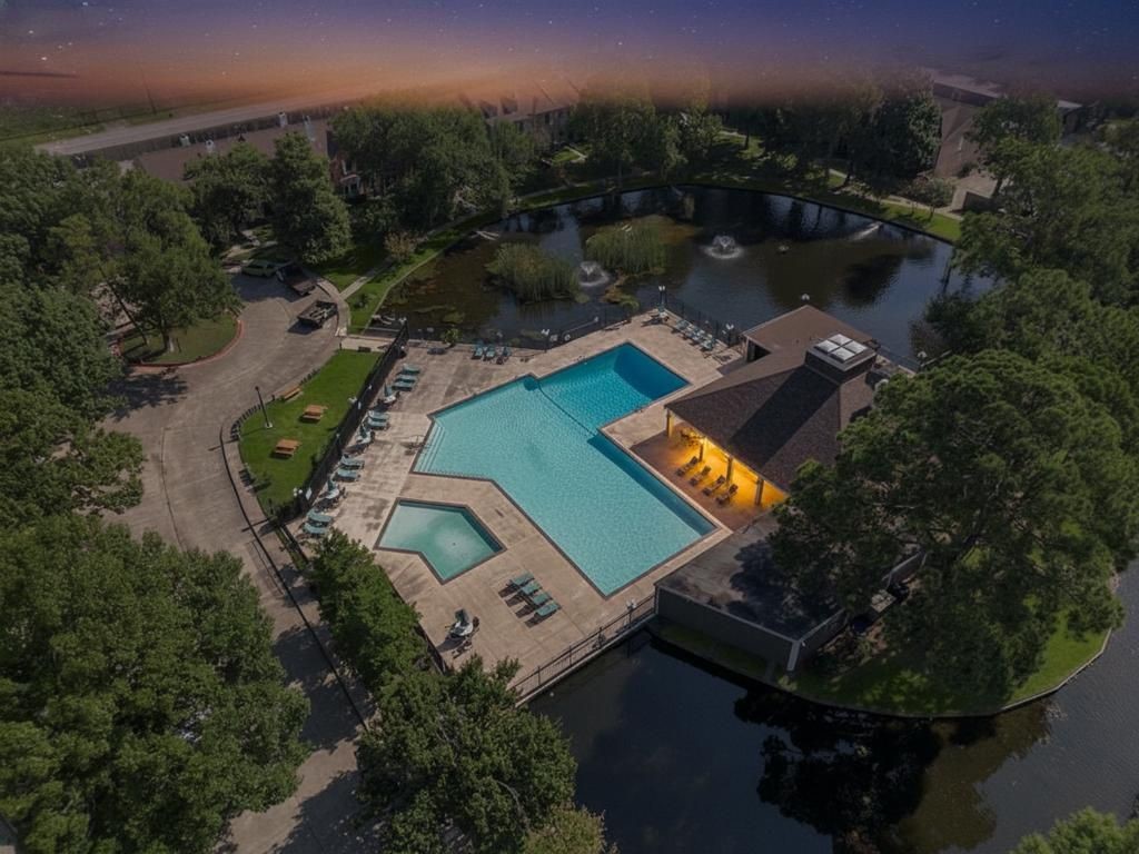 5801 Lumberdale Road, Unit 127 Houston, TX 77092 - Photo 3 of 26 an aerial view of a house with garden space and street view