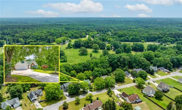 an aerial view of multiple house