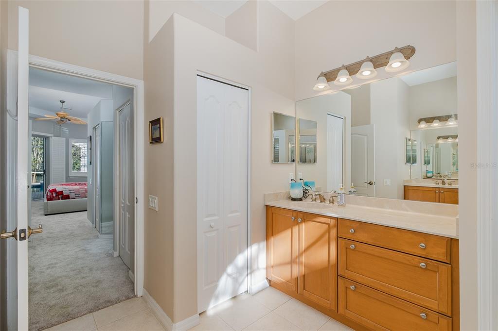 2928 Waters Edge Road Palm Harbor, FL 34685 - Photo 35 of 52 a spacious bathroom with a shower sink and mirror