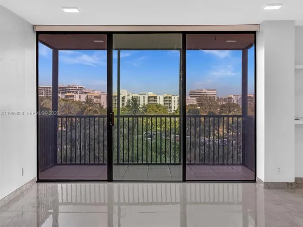 a view of city from a balcony