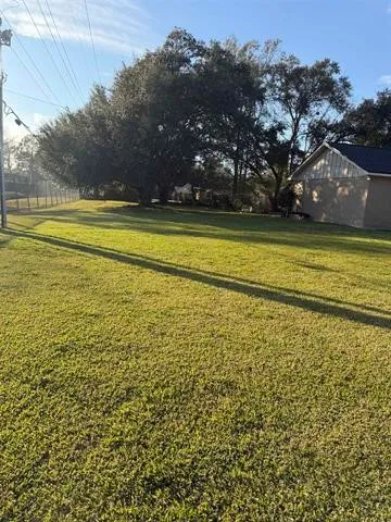 a front view of house with a garden