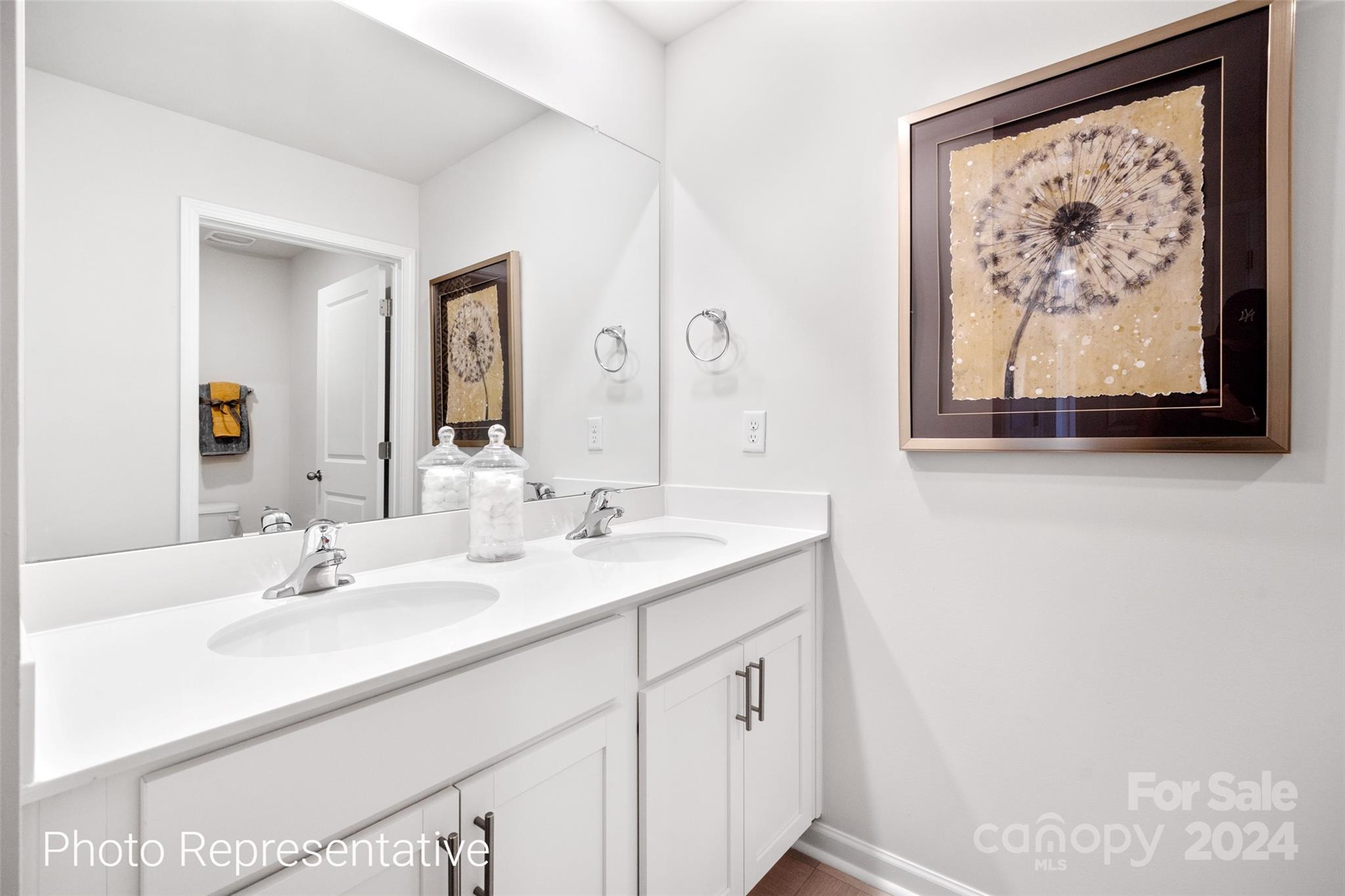 244 Wheatfield Road Fletcher, NC 28732 - Photo 19 of 29 a bathroom with a double vanity sink and a mirror