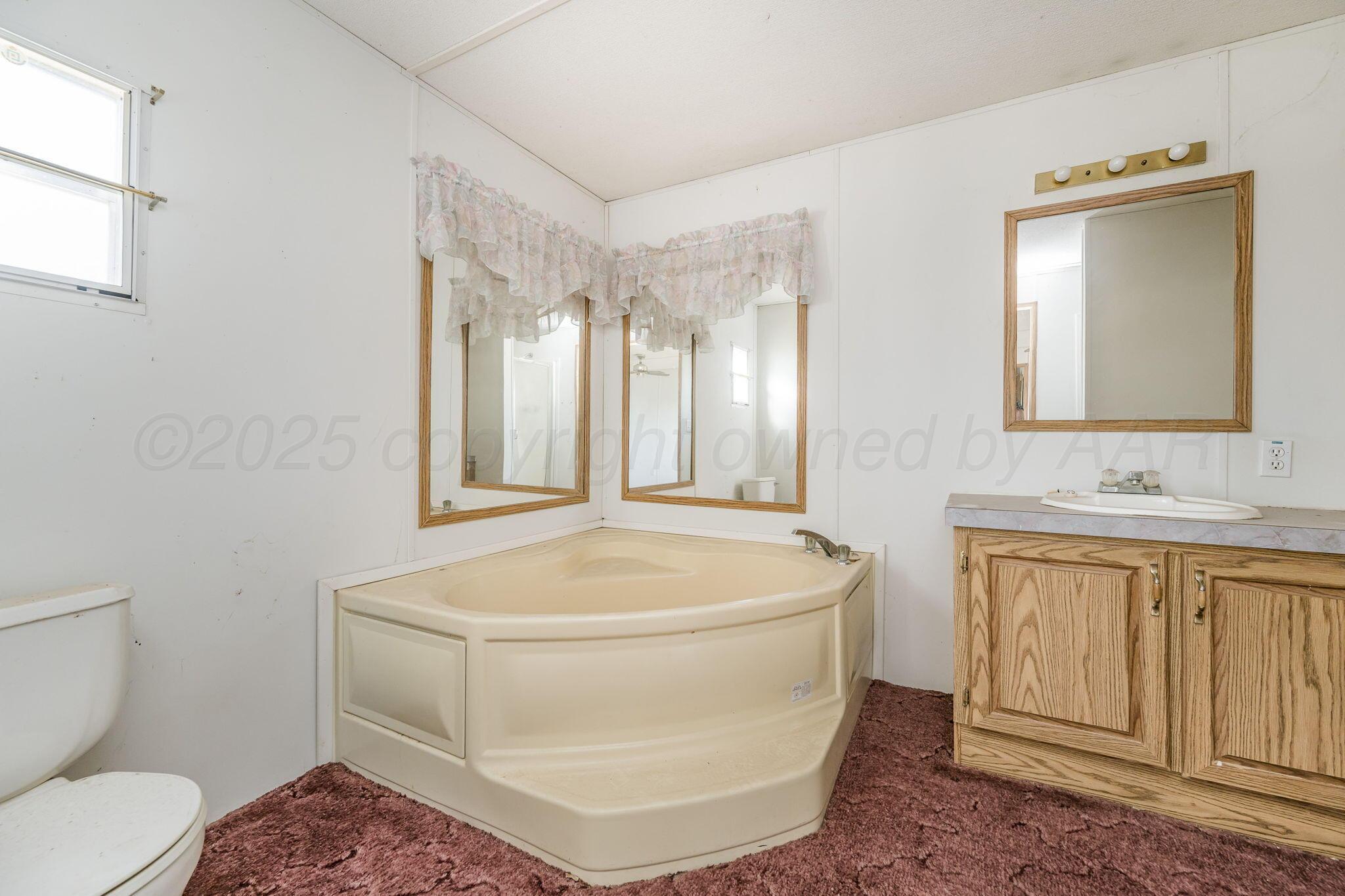 1061 Tascosa Road Amarillo, TX 79124 - Photo 15 of 31 a bathroom with a sink toilet and mirror