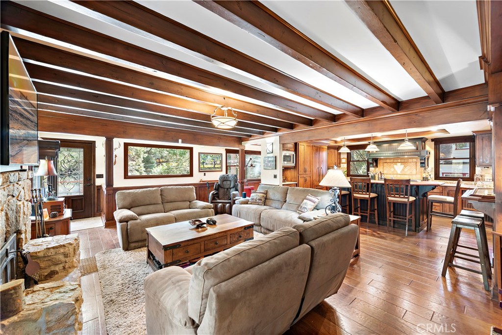 400 Cottage Grove Road Lake Arrowhead, CA 92352 - Photo 6 of 70 a living room with furniture and a large window