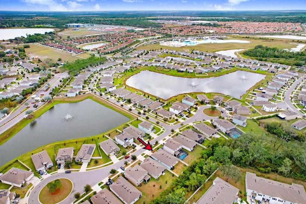 16619 Goose Ribbon Place Wimauma, FL 33598 - Photo 38 of 38 an aerial view of residential houses with outdoor space