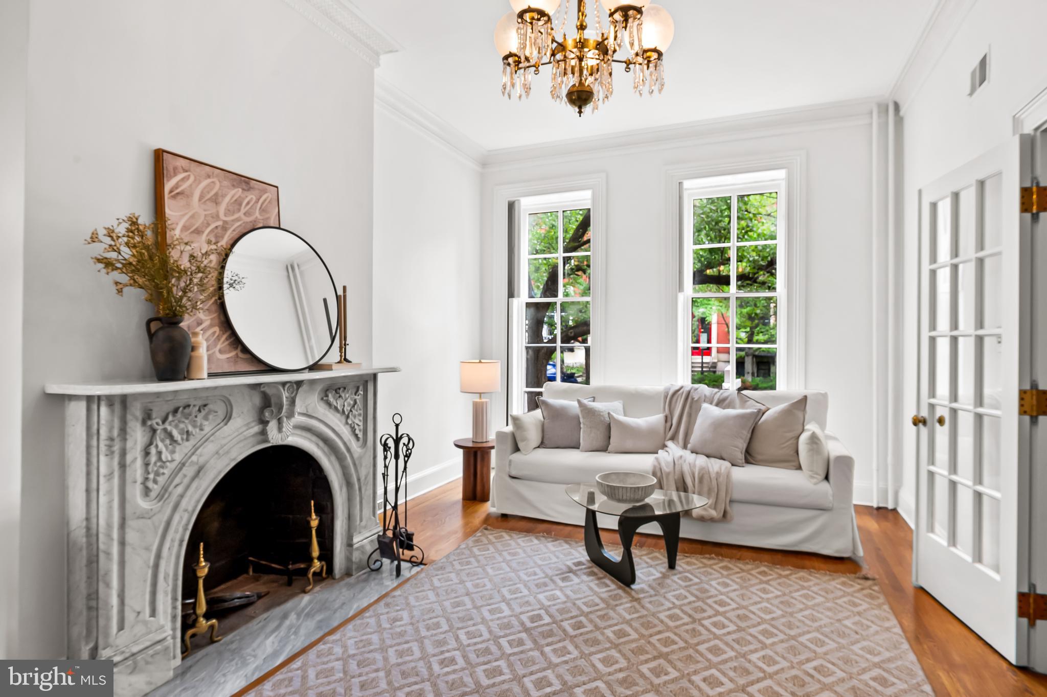 1431 Park Avenue Baltimore, MD 21217 - Photo 11 of 55 a living room with furniture and a fireplace