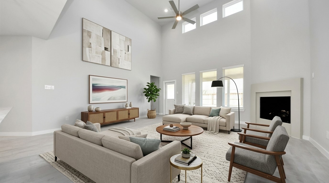 24511 Broad Park Spring, TX 77373 - Photo 18 of 38 Virtually Staged - Living Room. Sample photo of completed home with similar floor plan. Actual colors and selections may vary.